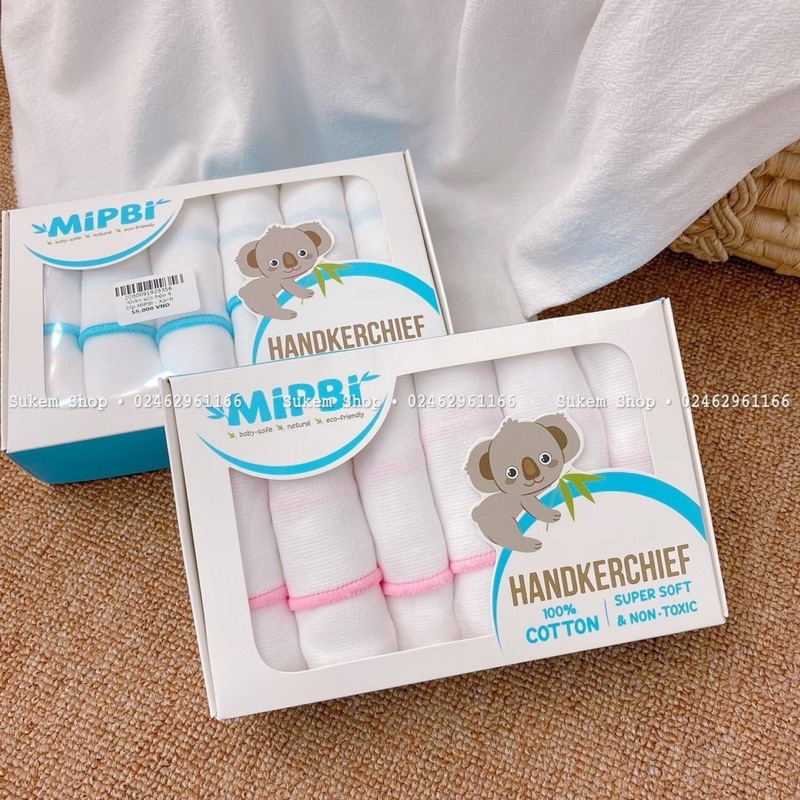 khăn sữa Mipbi sợi tre cao cấp ( 6 chiếc / hộp )