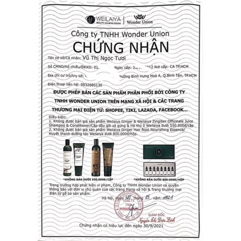 Bộ dầu gội phục hồi đa tầng Nấm Truffle Weilaiya 450ml