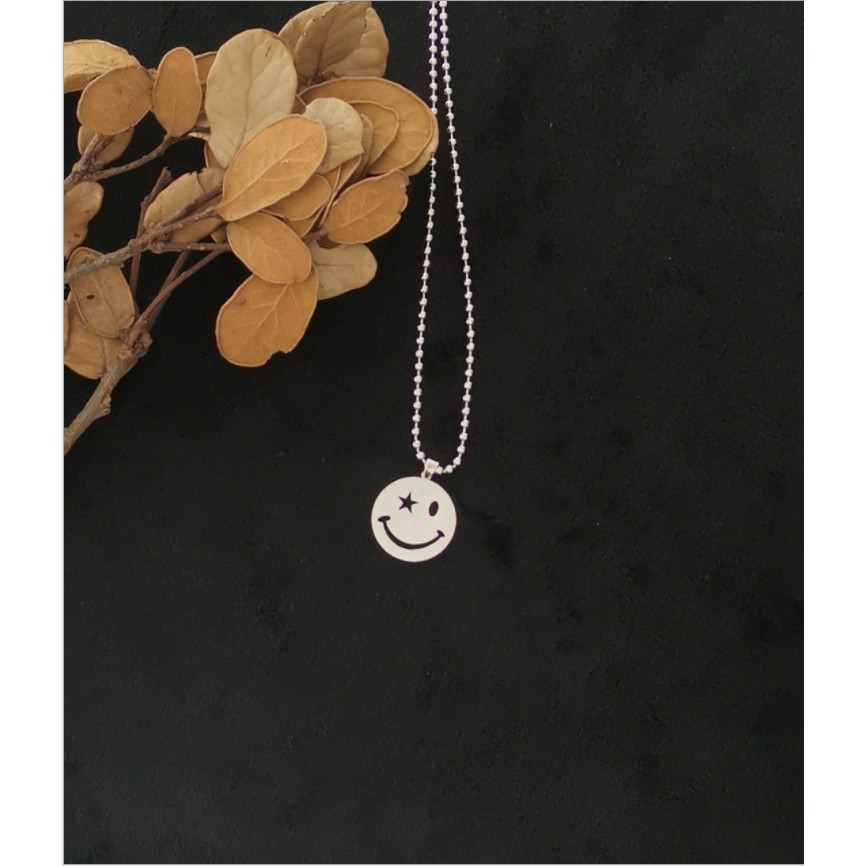 Vòng cổ, Vòng đeo cổ - Dây chuyền mặt CƯỜI cho nam và nữ - hợp kim titan màu bạc cực đẹp - PK009