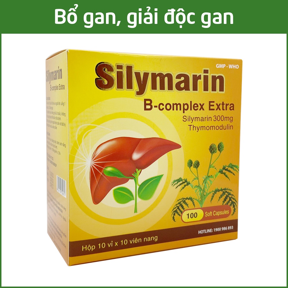 Bổ gan Silymarin B-complex Extra giải độc gan, hạ men gan - Hộp 100 viên