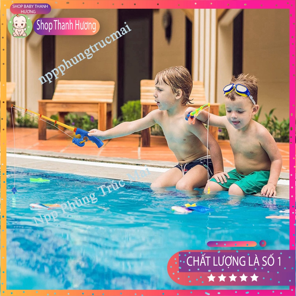 Cần câu cá nhựa nam châm cao cấp cho khu vui chơi giải trí trẻ em và các trường mầm non Shop baby Thanh Hương