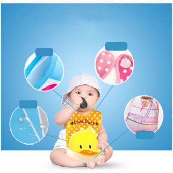 Yếm ăn có máng bằng nhựa nilon in hình ngộ nghĩnh cho bé