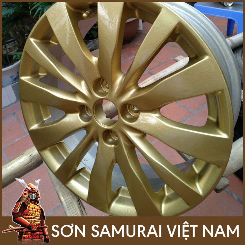 Màu Vàng Ánh Kim 1123 Sơn Samurai - Combo Sơn Mâm Oto