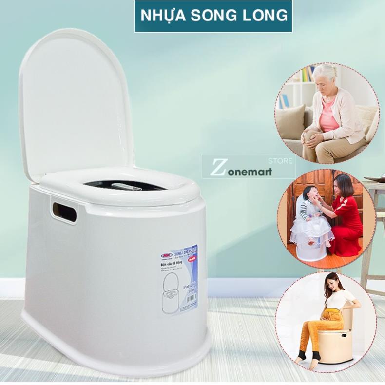 Bô vệ sinh trong nhà cho người già bà bầu trẻ em B088 - bồn cầu di động người lớn song long plastic