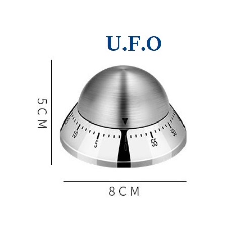 (HÀNG LOẠI 1) Đồng hồ đếm ngược dây cót theo phương pháp Pomodoro, hình đĩa bay UFO độc đáo