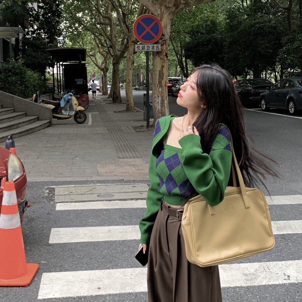 Đồ Hai Món Áo Trắng + Quần Dài Phong Cách Retro Thời Trang Cho Nữ