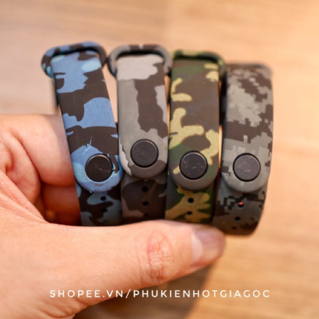 (SẵnVN) Dây đeo camo rằn ri màu lính Xiaomi Miband 6 / Mi band 5 ; Dây thay thế cá tính Mi band 3 , 4 , 5 , 6