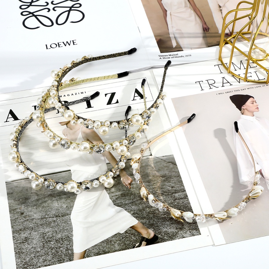 Băng Đô Đính Đá Và Ngọc Trai Nhân Tạo Thời Trang