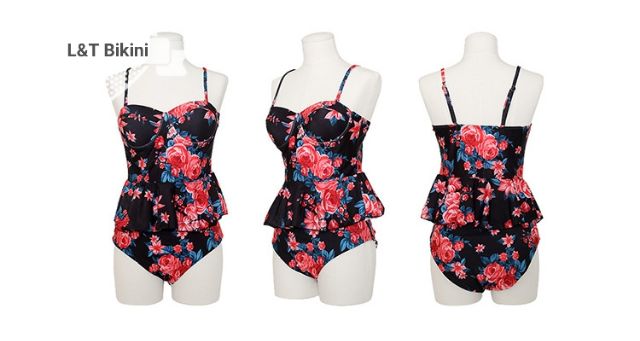 Tankini 2 mảnh hoa hồng