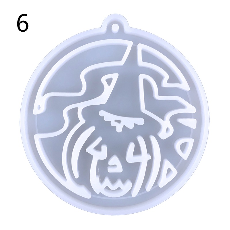 Khuôn Silicone Làm Móc Khóa Hình Phù Thủy Halloween Lấp Lánh DIY