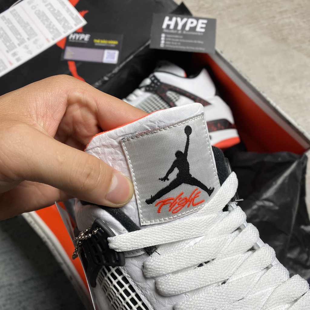 Giày Jordan 4 Flight Nostaglia (Giày sneaker, bóng rổ JD4 Trắng đỏ đen) - Best quality | Hype Sneaker