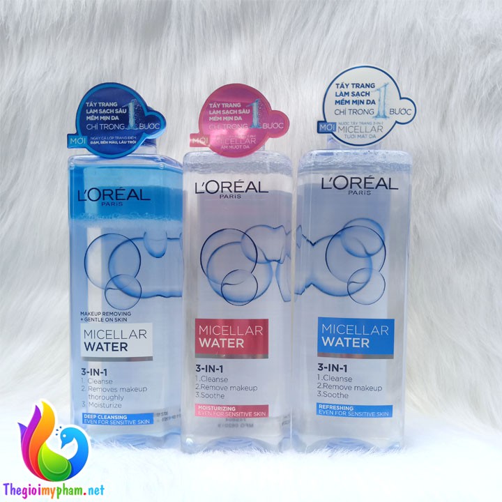 Nước Tẩy Trang L'Oreal Micellar Water 3 in 1 Ẩm Mượt Da 400ml