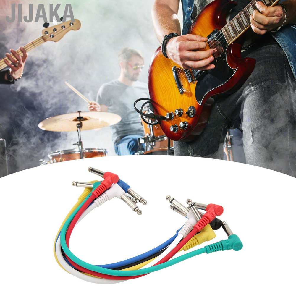 Jijaka 6 cáp hiệu ứng di động đầy màu sắc che chắn điện Guitar Pedal Patch Cord