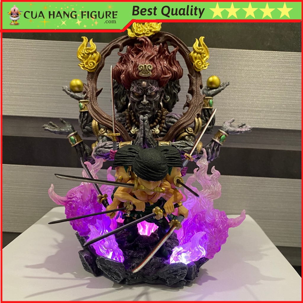Mô hình One Piece Zoro Asura Tam Long Kiếm có Led cao 22cm - Mô hình One Piece chất lượng cao