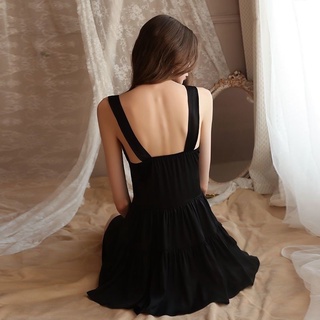Váy ngủ mặc ở nhà lụa 2 dây dáng xoè dễ thương