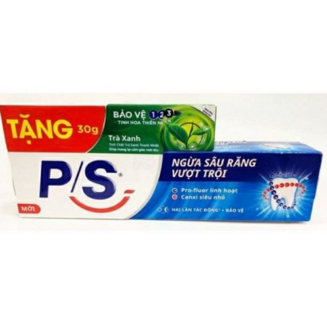 Kem đánh răng P/S ngừa sâu răng vượt trội 180 g tặng ps trà xanh 50g