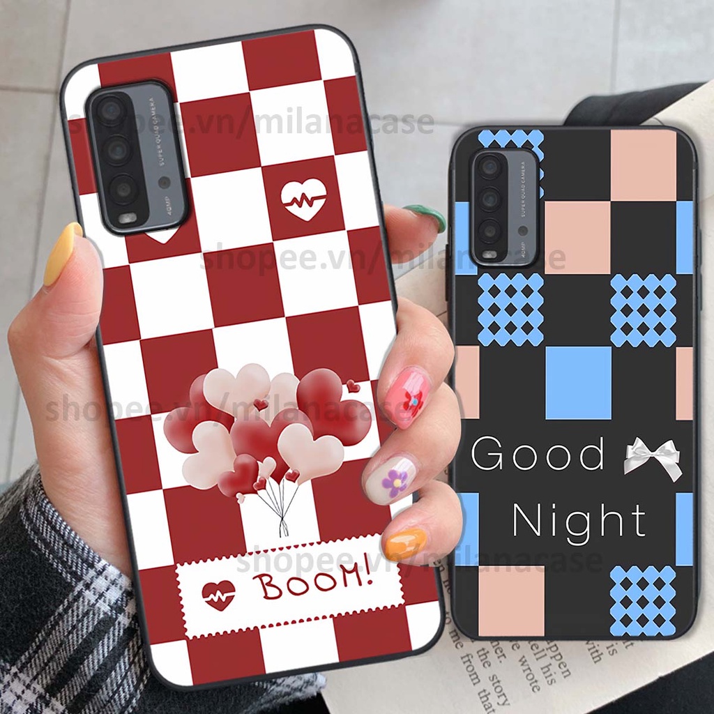 Ốp Xiaomi Redmi 9T caro họa tiết nhiều màu sắc siêu đẹp thời trang cá tính