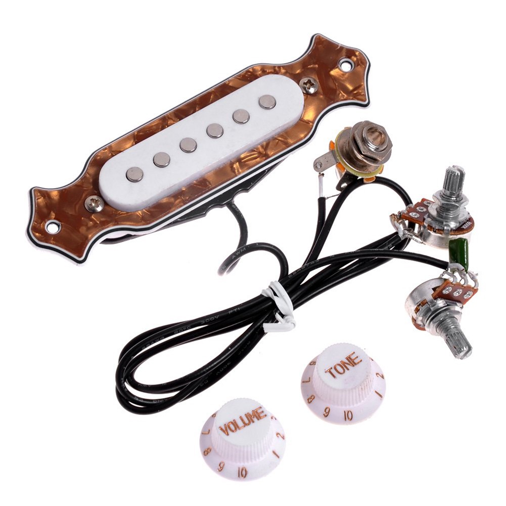 Bộ thiết bị pick up đàn ghita 6 dây kèm núm vặn điều chỉnh tone/âm thanh l23