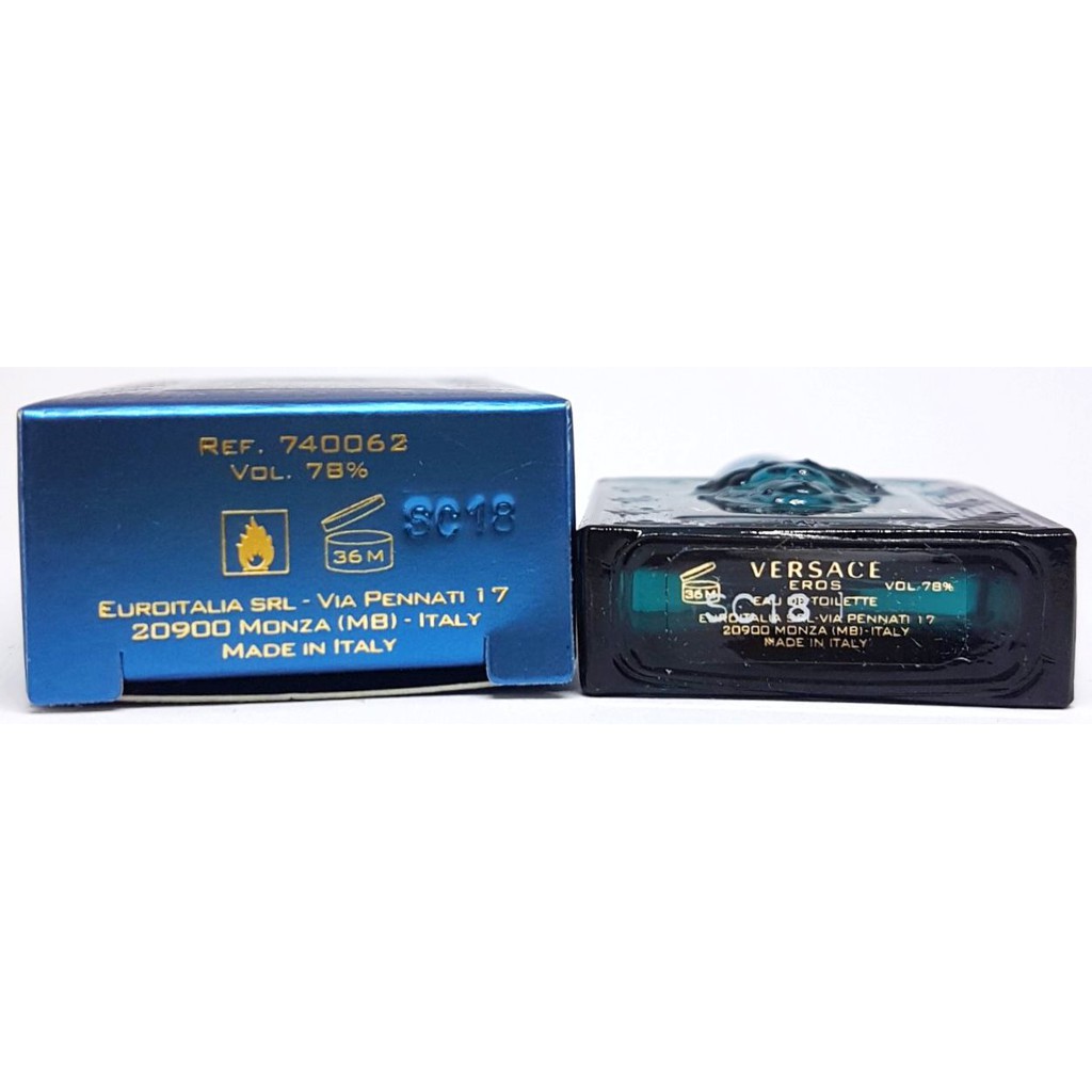 Nước hoa mini nam VERSACE EROS Eau de toilette chai 5 ml màu XANH chính hãng từ ý