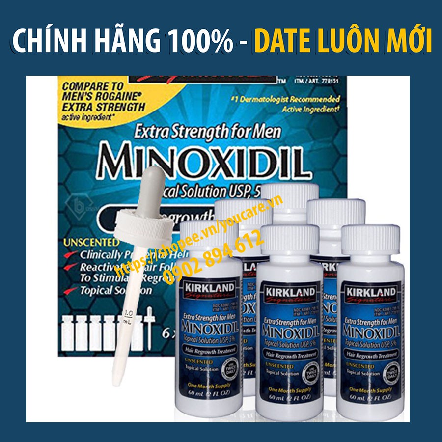 Minoxidil 5% Kirkland Dung Dịch Mọc Râu Tóc - Trị Hói ( Tách lẻ 1 lọ )