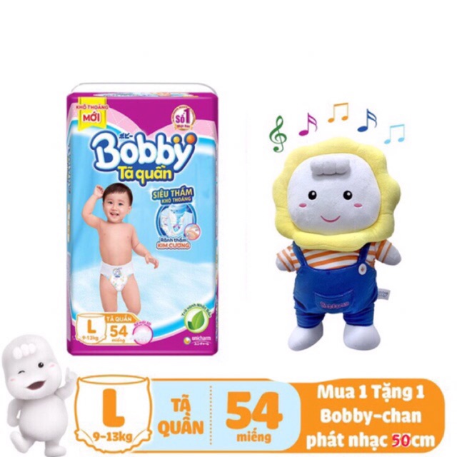 [TẶNG BOBBYCHAN NHẠC 50cm]Tả quần/Tả dán Bobby đủ size M60/L54/XL48/XXL44/M76/L68/XL62/XXL56