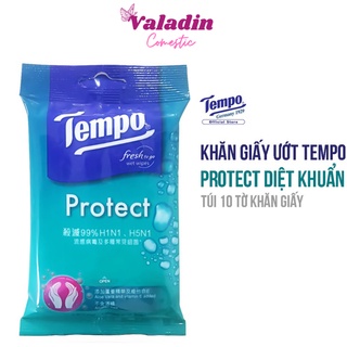 Khăn giấy ướt Tempo Protect Wet Wipes 10pcs / Khăn ướt Tempo