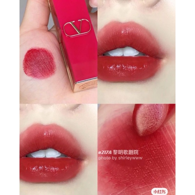 [ Minisize ] Son V@lentino Refillable Lipstick 217A Ethereal Red Satin