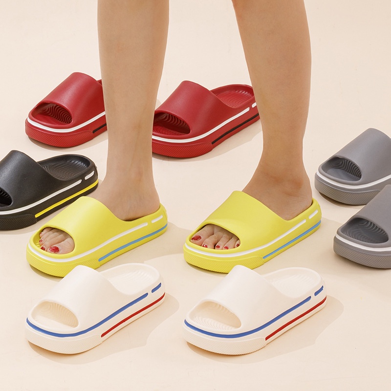 Dép bánh mì đế cao 3,5cm nữ và nam, dép nam đế kẻ, thiết kế đơn giản dễ đi thích hợp đi mưa, đi chơi du lịch, SPN2