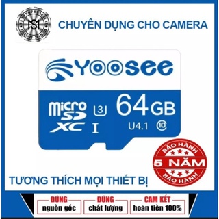 Thẻ nhớ Micro SDHC Yoosee 64G chuẩn U3 tốc độ 80MB/S, Chuyên dùng cho tất cả các loại Camera