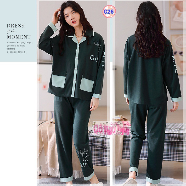 Bộ Pijama Dài Tay Mã G1 (cotton Mềm Mịn)