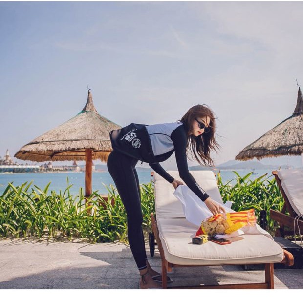 (Hình feedback, có bigsize) Bộ bơi áo khoác tay dài quần dài 4 chi tiết hàng mới về Hàn Quốc có size trên 65kg