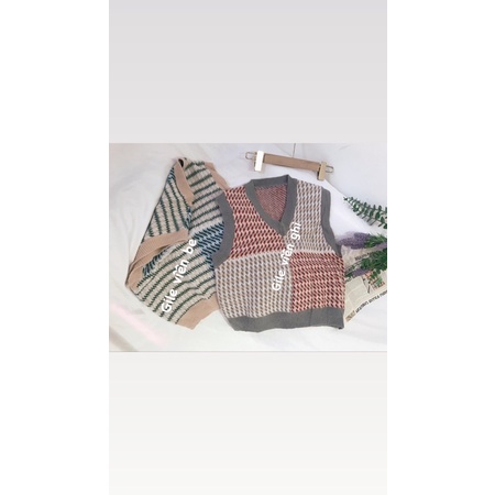 Set áo gile len mix sơmi trơn
