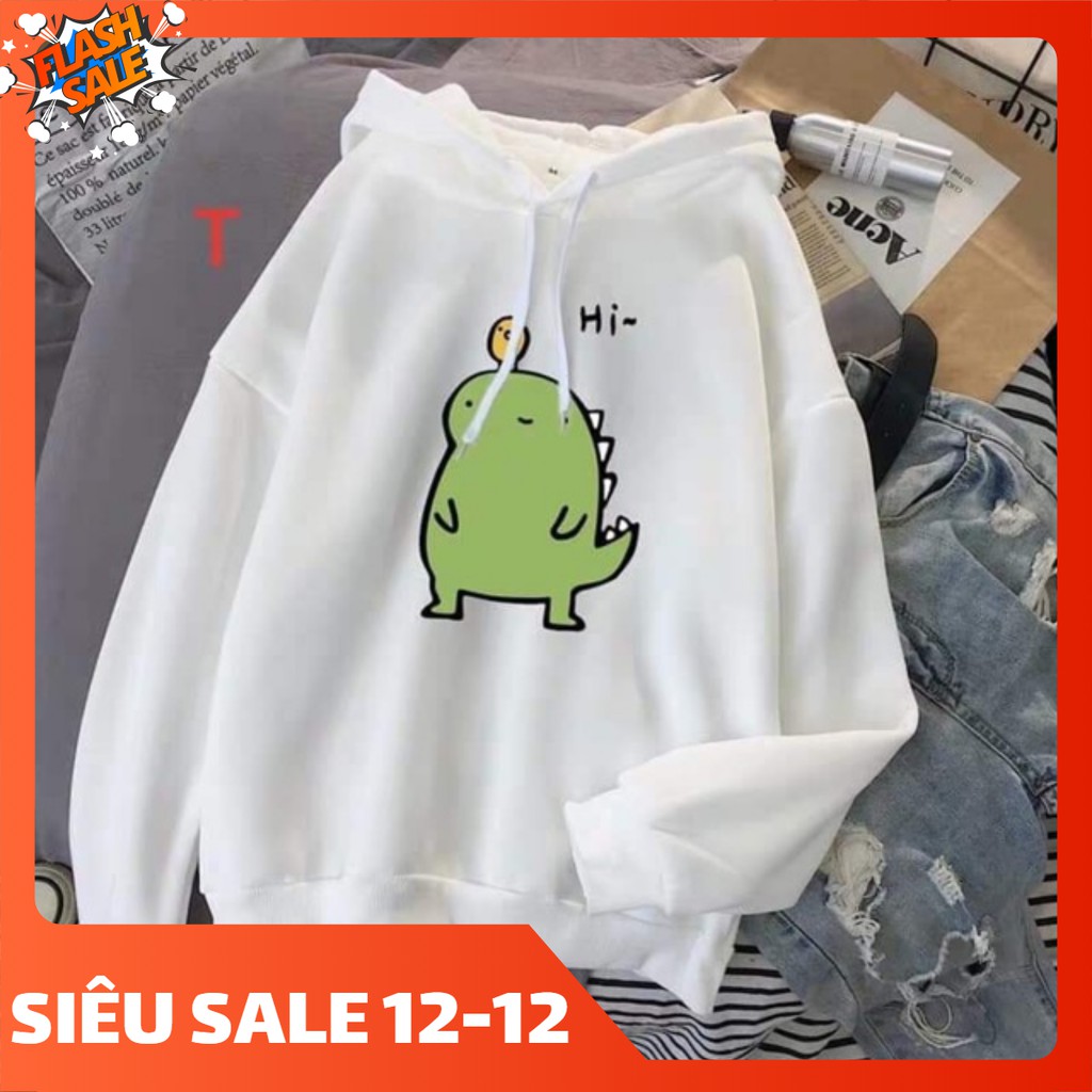 Áo hoodie in hình khủng long Hi oversize 40-65kg  - (AHD052) | BigBuy360 - bigbuy360.vn