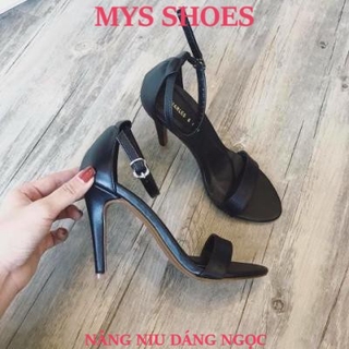 Giày Cao gót nhọn đen mờ quai ngang mờ 7p cao cấp Mys Fashion