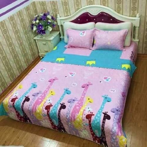 Sally Chăn Hè Trần Bông 3 Lớp Vải Cotton Poly hươu cao cổ