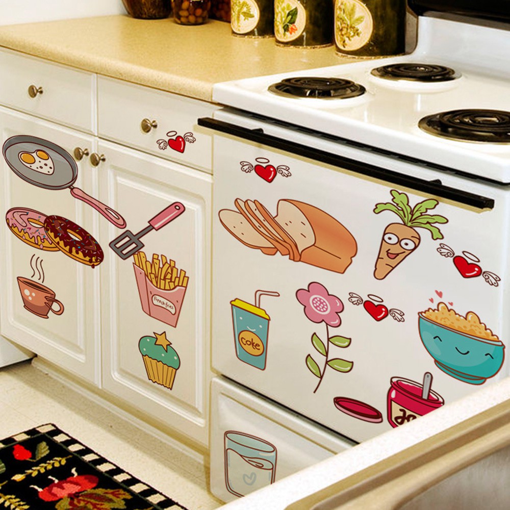 Miếng dán trang trí tủ bếp hoạ tiết hoạt hình
