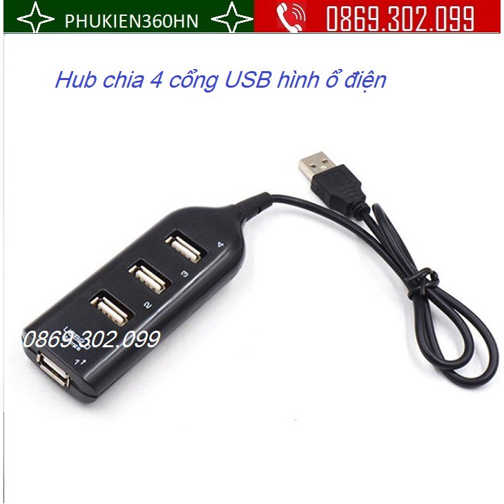 Hub chia 4 cổng USB hình ổ điện