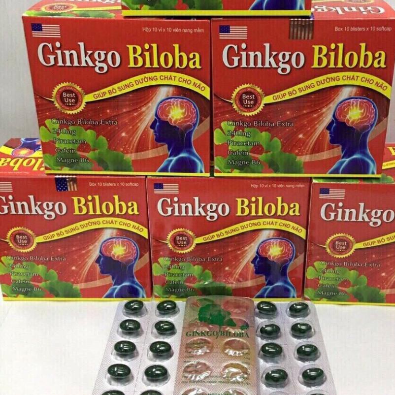 Ginkgo Biloba 240mg Bổ Sung Dưỡng Chất Cho Não Hộp 100 viên.