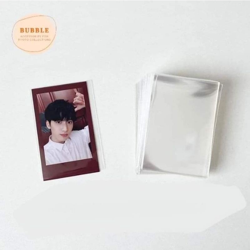 Set 50 sleeve bọc đựng bảo vệ photocard ảnh thẻ Kpop trơn và họa tiết hologram để thẻ bài anime