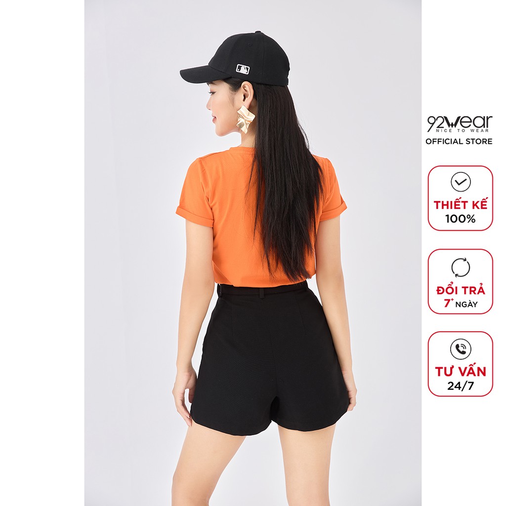 Quần short nữ 92WEAR sooc ngắn ống rộng thoải mái SVA1456