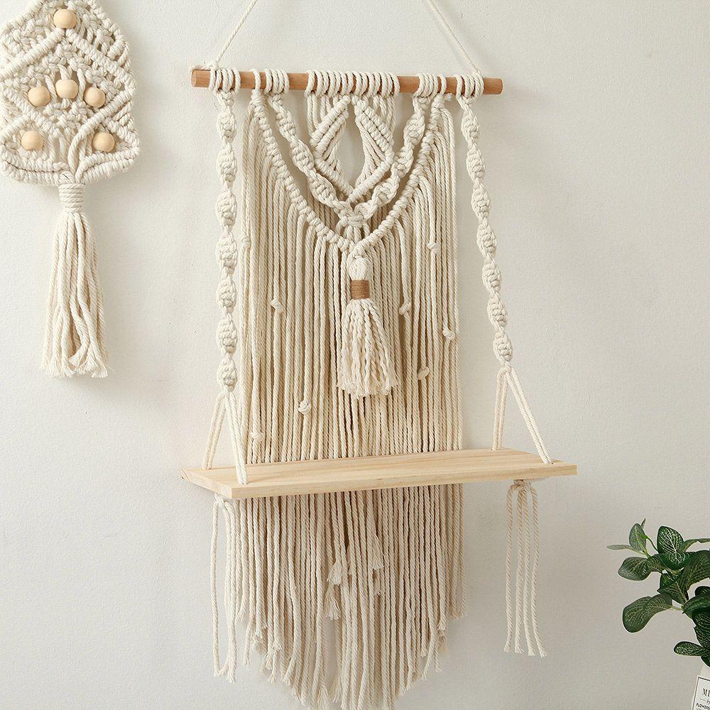 WATTLE Thảm Dệt Tay Phối Tua Rua Phong Cách Boho Treo Trang Trí Nhà Cửa
