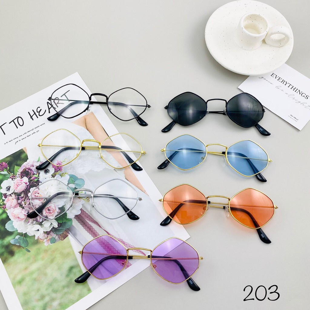 Mắt Kính Thời Trang Hot Trend 203 K251 Nhiều Màu Siêu Đẹp - Hazo