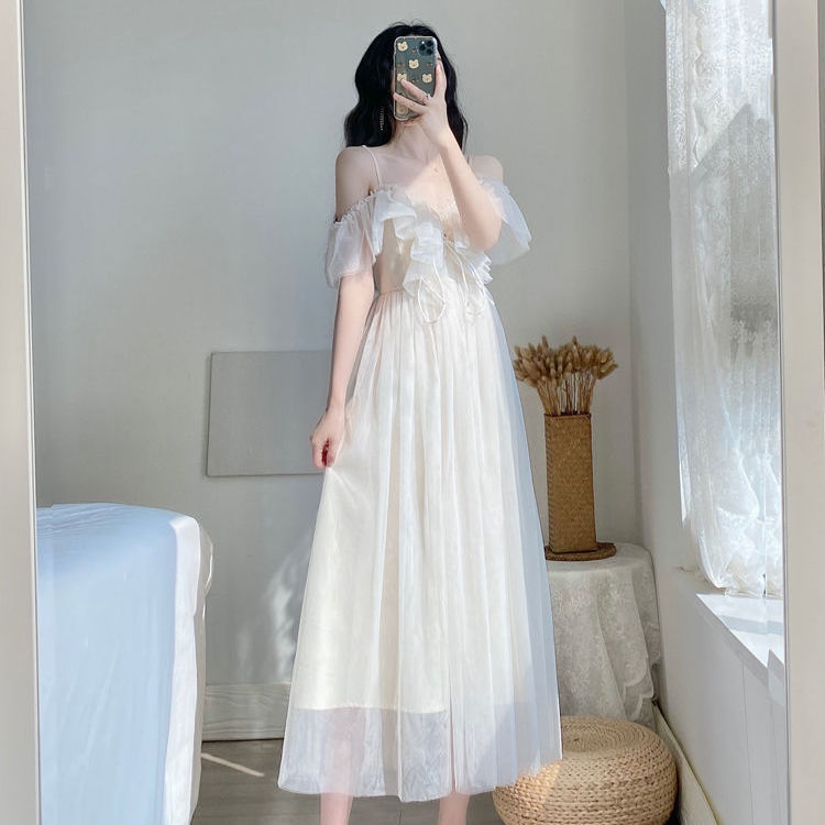 Đầm Trễ Vai Phối Ren Thời Trang Dành Cho Nữ