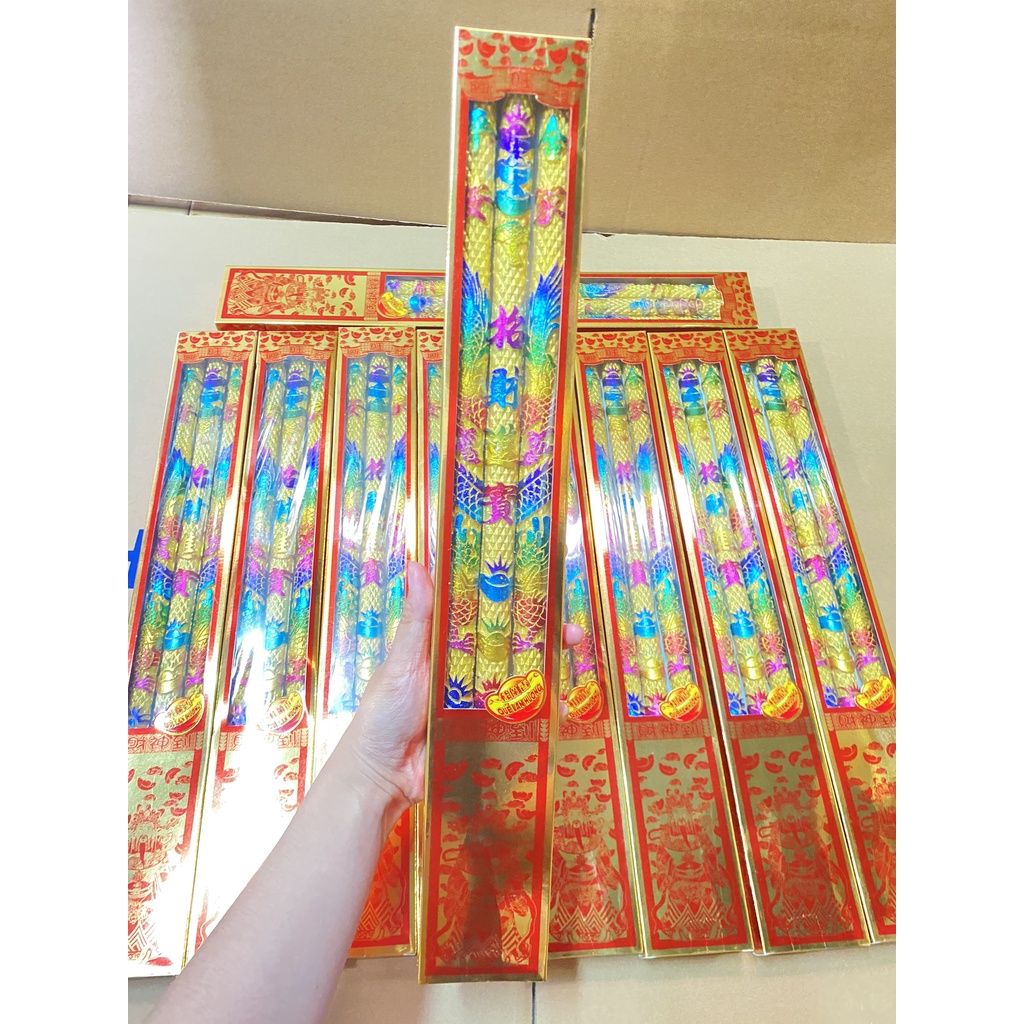 Nhang 3 Cây Chạm Rồng Nổi [5 tấc] - Hàng Mã Thiên Lộc