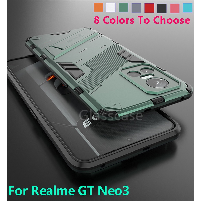 Ốp Điện Thoại Cứng Kiểu Giáp 3D Chống Sốc Kèm Giá Đỡ Cho Oppo Realme GT Neo3 Neo 3 GtNeo3