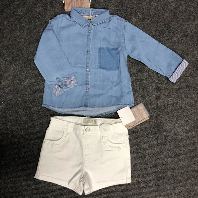 Quần bò trắng cho bé gái