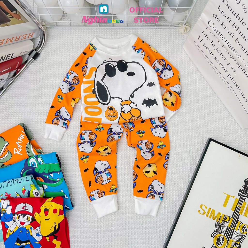 Đồ bộ dài bé trai - Bộ Quần áo dài tay bé trai - Đồ bộ dài tay cho bé trai chất bozip NGHĨA BABY dành cho bé từ 9-21kg