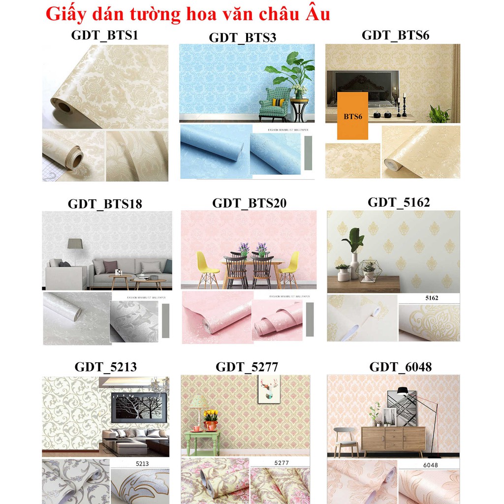 Giấy dán tường 3D có sẵn keo chống thấm nước khổ 10m x 0.45m