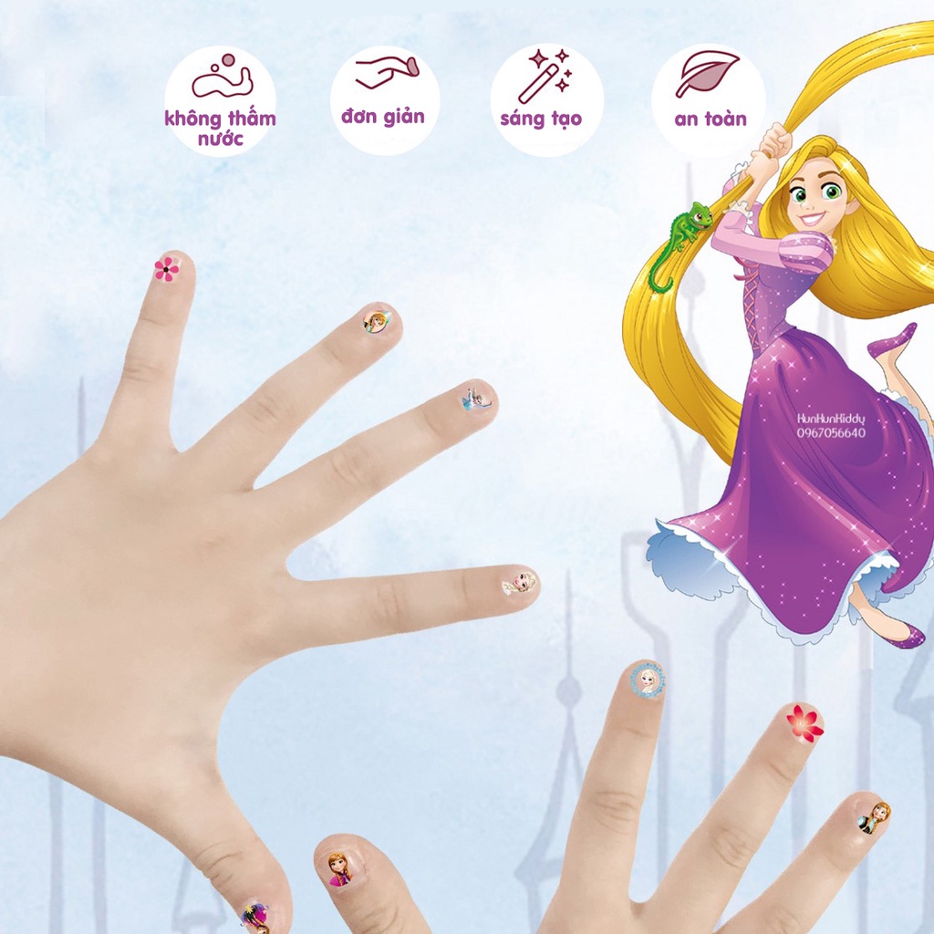 Hình Dán Móng Tay Nhân Vật Hoạt Hình Dễ Thương Chống Thấm Nước Cho Bé
