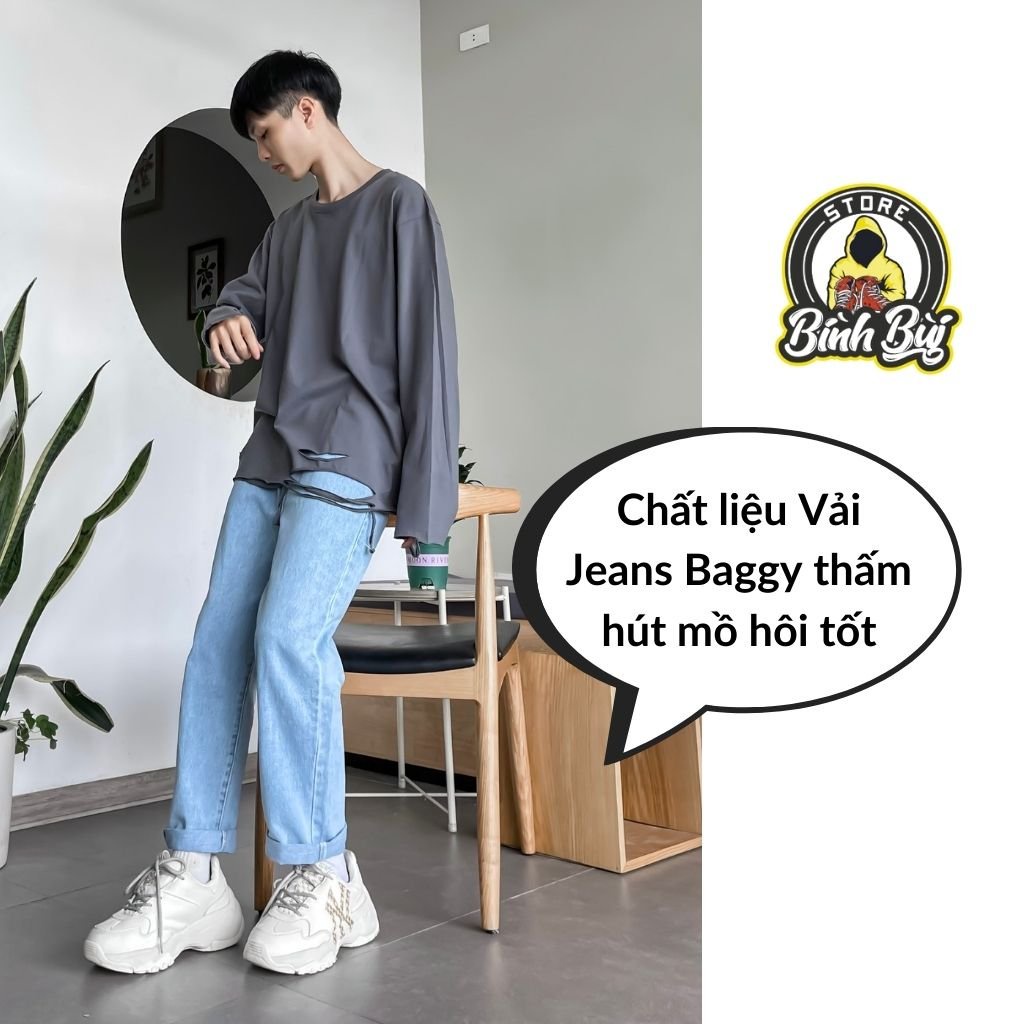 Quần Baggy Nam, Jeans Baggy Xuông Bò Nam Dáng Ống Suông Rộng Nam | BigBuy360 - bigbuy360.vn